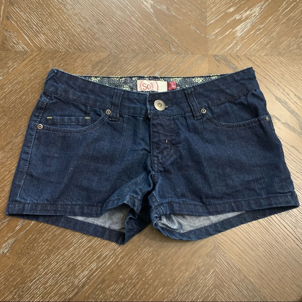 So dark blue denim shorts Size 0